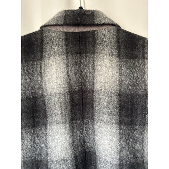 Madewell Dorset Blazer Jacket XL Plaid Check Buffalo Black White Wool Oversized - Picture 8 of 15